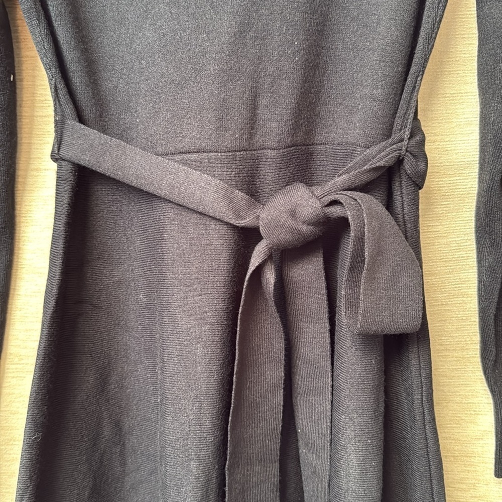 French Connection Judith Tie Waist Long Sleeve A-Line Dress  size M - Picture 7 of 9